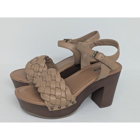 Torrid Brown Platform Block Heel Woven Braided Strappy Sandals Size 8.5WW - Picture 4 of 8